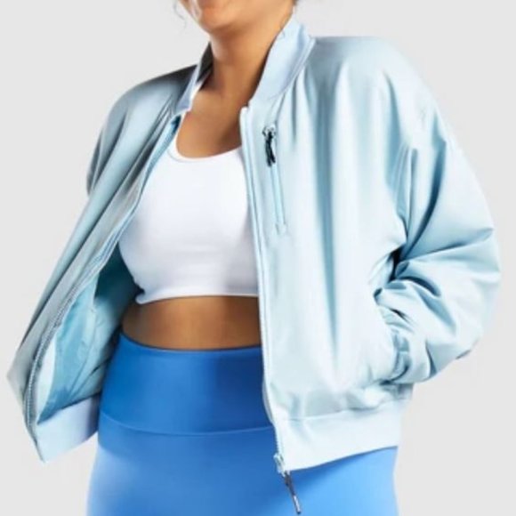 Gymshark Jackets & Blazers - Gymshark Essential Bomber Jacket Light Blue L